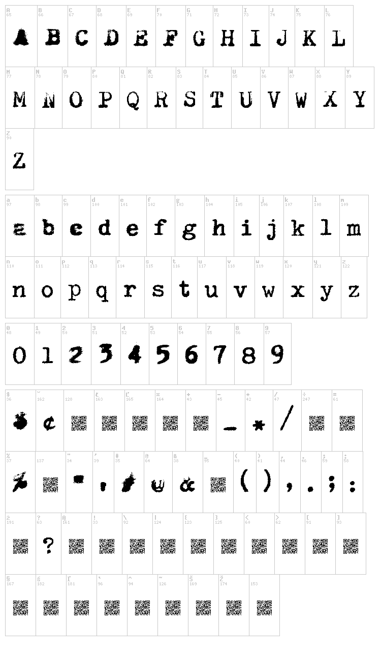 Hermes Rocket font map